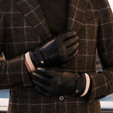 Alberto (black) - Italian lambskin leather gloves with cashmere lining & touchscreen feature - Bellanzari - Luxury Leather Gloves - Handmade in Italy - 8