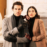 Alfredo (black) - Italian lambskin leather gloves with lambswool lining & touchscreen feature - Bellanzari - Luxury Leather Gloves - Handmade in Italy - 8