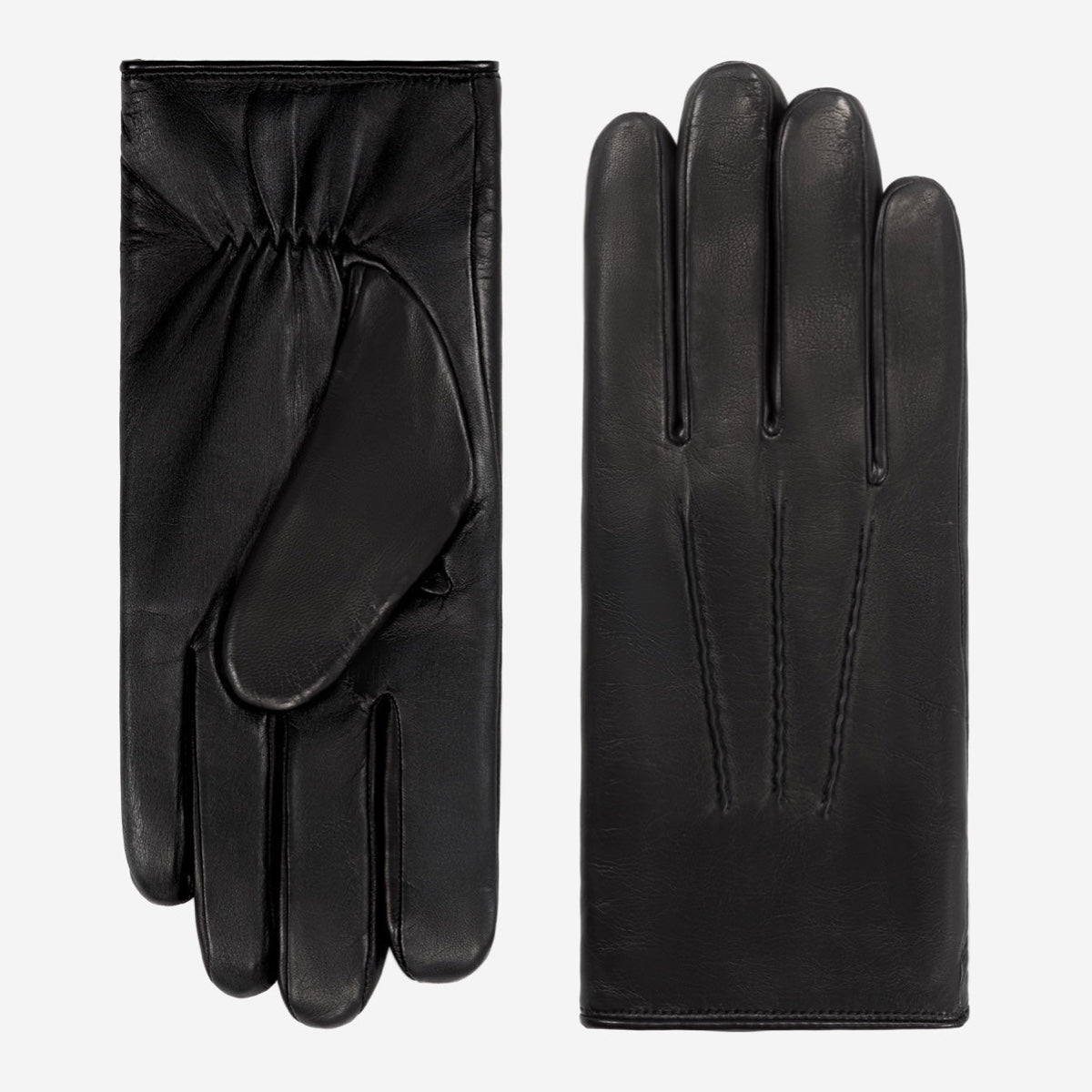 Alfredo (black) - Italian lambskin leather gloves with lambswool lining & touchscreen feature - Bellanzari - Luxury Leather Gloves - Handmade in Italy - 1