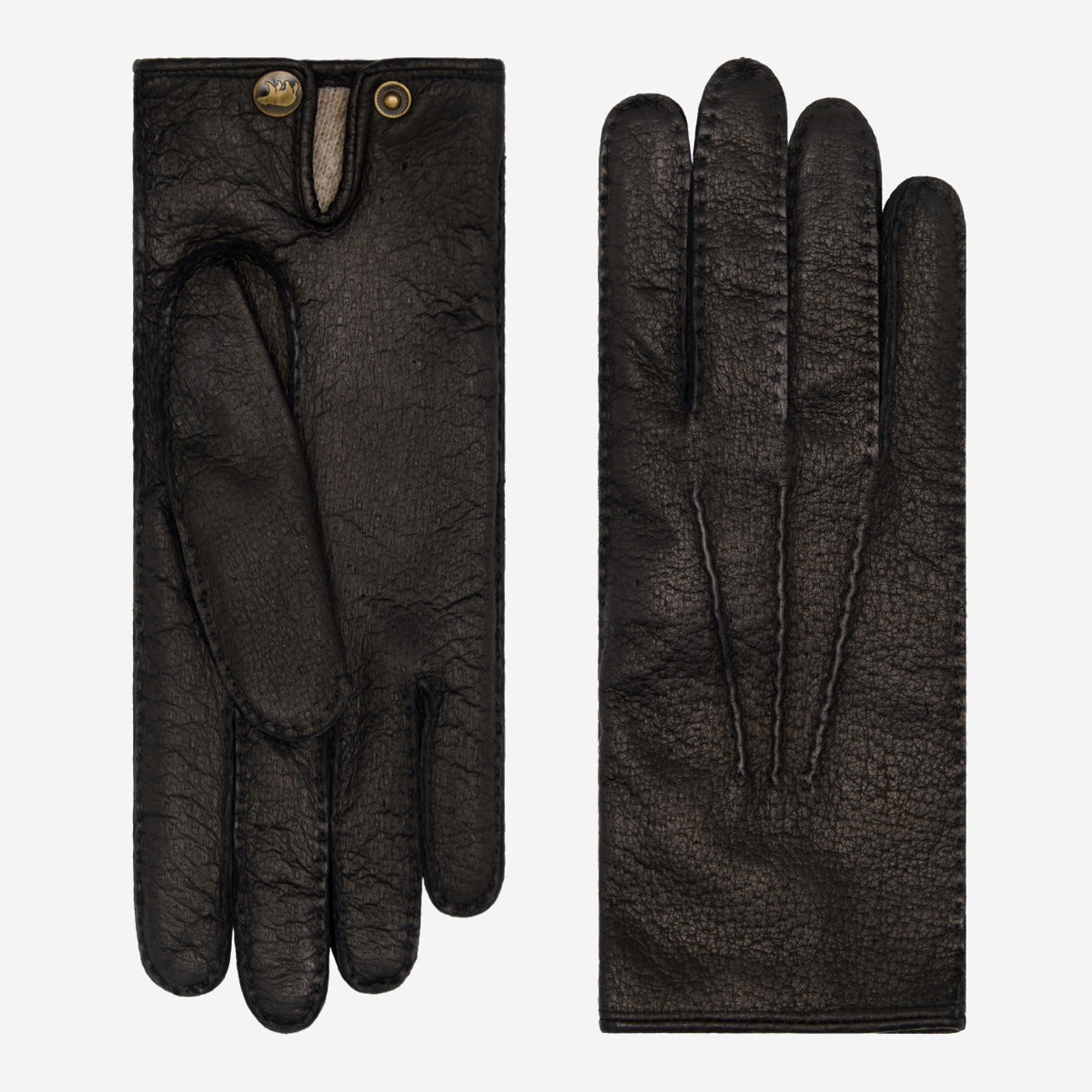 peccary handschuhe damen Arianna Schwarze Peccary-Lederhandschuhe – Handgefertigt in Italien mit Kaschmirfutter – Bellanzari