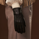 Arianna (black) – Luxurious Italian peccary leather gloves with cashmere lining - Bellanzari - Luxury Leather Gloves - Handmade in Italy - 7