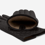Aurora (black) - classic Italian lambskin leather gloves with cashmere lining and checkered pattern - Bellanzari - Luxury Leather Gloves - Handmade in Italy - 3