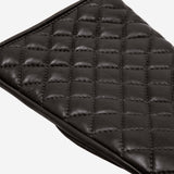 Aurora (black) - classic Italian lambskin leather gloves with cashmere lining and checkered pattern - Bellanzari - Luxury Leather Gloves - Handmade in Italy - 4