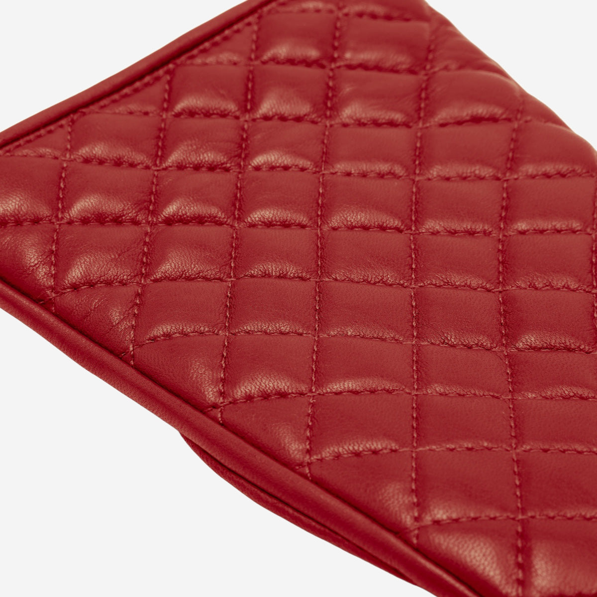 Aurora (red) - classic Italian lambskin leather gloves with cashmere lining and checkered pattern - Bellanzari - Luxury Leather Gloves - Handmade in Italy - 4