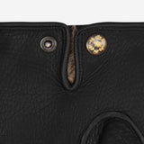 Ernesto (black) – Italian gloves in American deerskin with rabbit fur lining - Black - Bellanzari - Handmade in Italy - Luxury Leather Gloves - 3