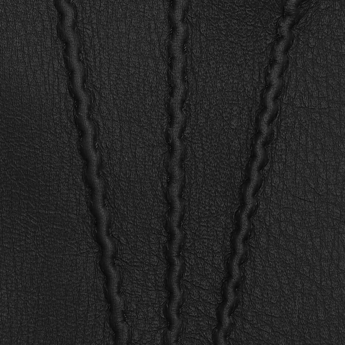 Ernesto (black) – Italian gloves in American deerskin with rabbit fur lining - Black - Bellanzari - Handmade in Italy - Luxury Leather Gloves - 4