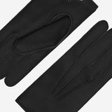 Ernesto (black) – Italian gloves in American deerskin with rabbit fur lining - Black - Bellanzari - Handmade in Italy - Luxury Leather Gloves - 6