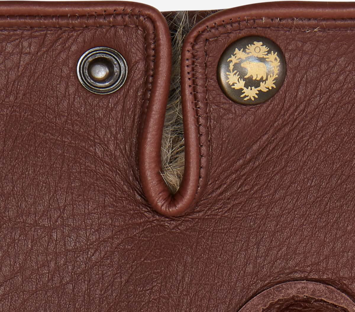 Ernesto (brown) - Italian gloves made of American deerskin leather with rabbit fur lining - Bellanzari - Luxury Leather Gloves - Handmade in Italy - 4