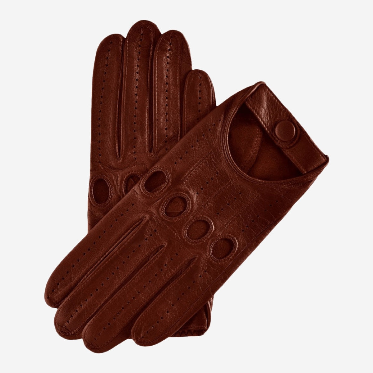 Fabio (brown) – Italian lambskin leather driving gloves for men - Bellanzari - Luxury Driving Gloves - Handmade in Italy - 1