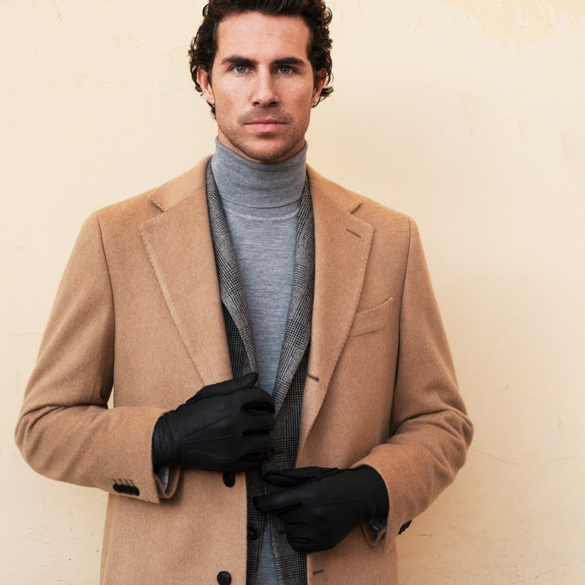 Filippo (black) - Italian peccary leather gloves with cashmere lining - Bellanzari - Luxury Leather Gloves - Handmade in Italy - 6