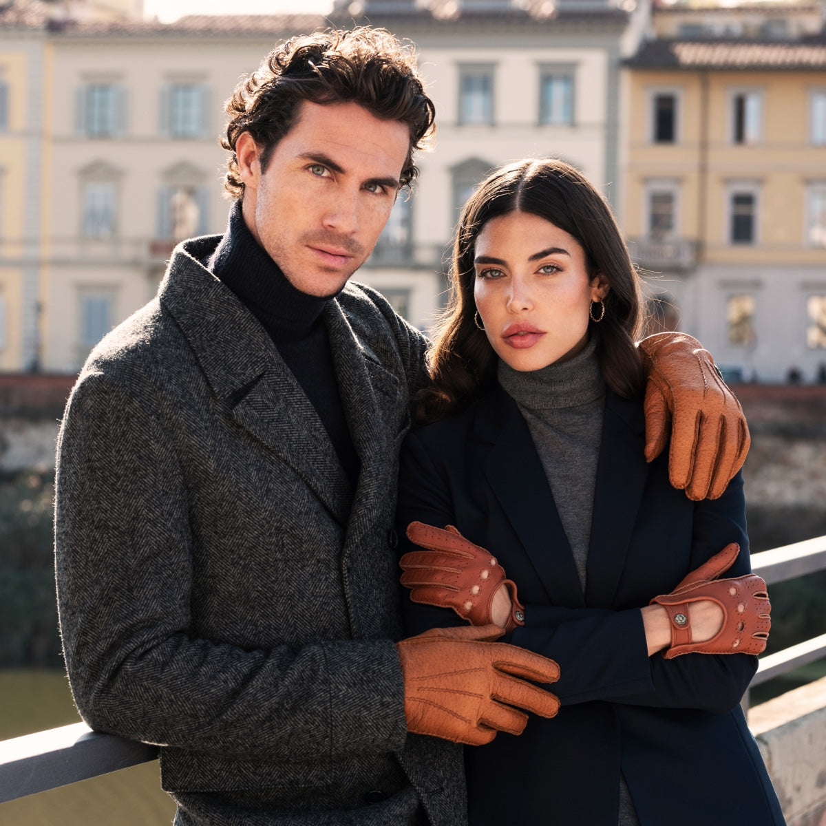 Filippo (brown) - Italian peccary leather gloves with cashmere lining - Fratelli Orsini - Luxury Leather Gloves - Handmade in Italy - 8