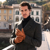 Filippo (brown) - Italian peccary leather gloves with cashmere lining - Bellanzari - Luxury Leather Gloves - Handmade in Italy - 9