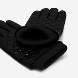 Gennaro (black) – Italian lambskin gloves with cashmere lining and checkered detail - Bellanzari - Luxury Leather Gloves - Handmade in Italy - 3