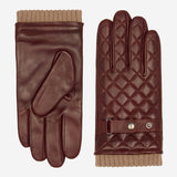 Gennaro (brown) – Italian lambskin gloves with cashmere lining and checkered detail - Bellanzari - Luxury Leather Gloves - Handmade in Italy - 2