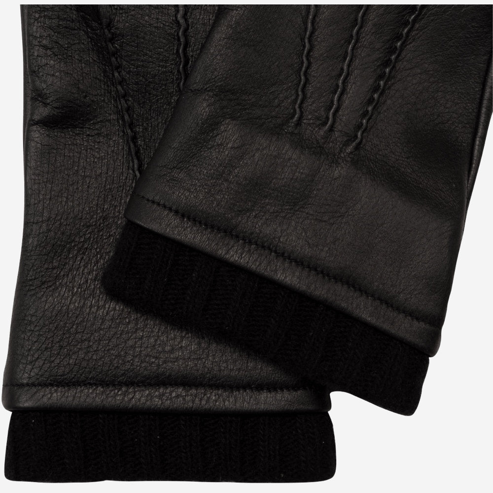 Leandro (black) – Italian-made American deerskin gloves with luxurious cashmere lining - Bellanzari - Luxury Leather Gloves - Handmade in Italy - 2