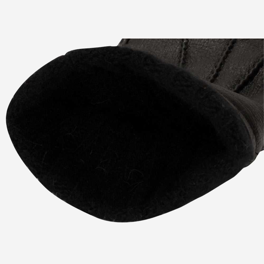 Leandro (black) – Italian-made American deerskin gloves with luxurious cashmere lining - Bellanzari - Luxury Leather Gloves - Handmade in Italy - 3