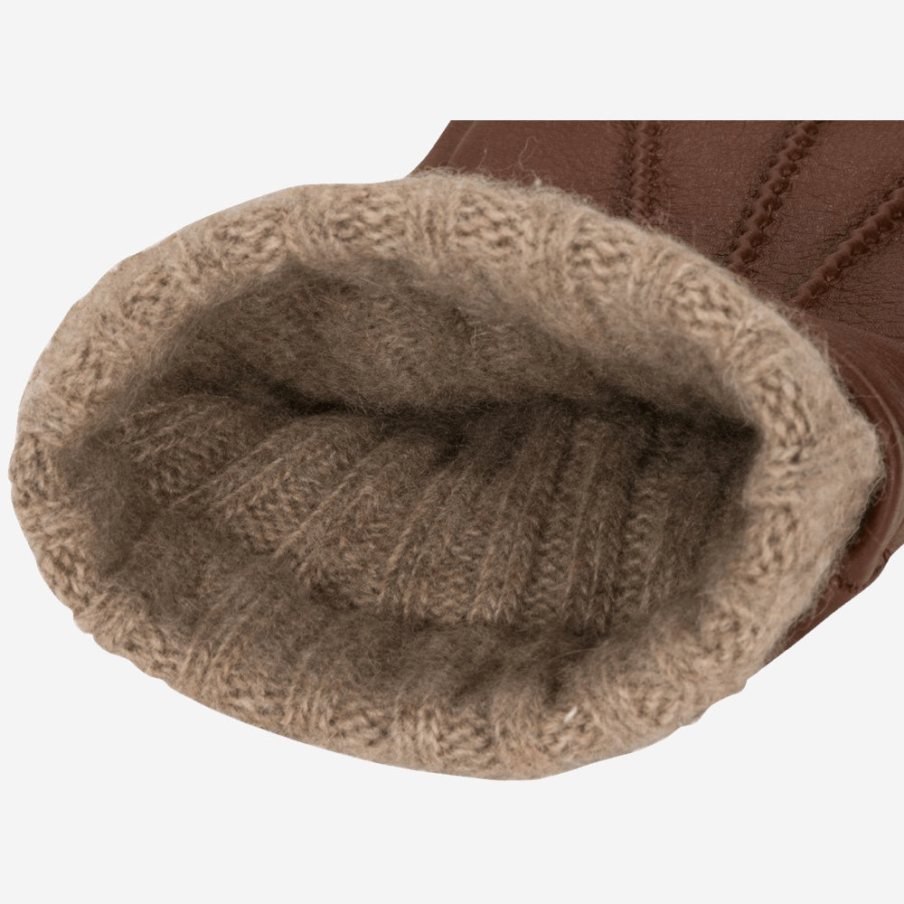 Leandro (brown) - Italian gloves made of American deerskin leather with cashmere lining - Fratelli Orsini - Luxury Leather Gloves - Handmade in Italy - 3