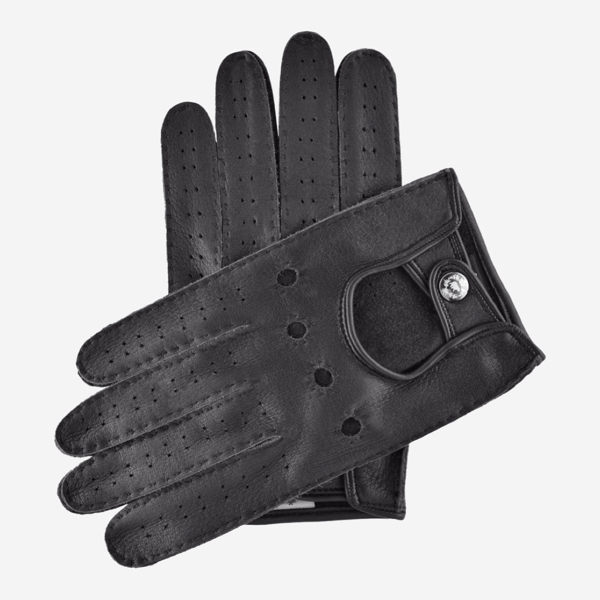 luigi handschuhe Schwarze Autohandschuhe aus Hirschleder für Herren – handgenäht in Italien – Bellanzari