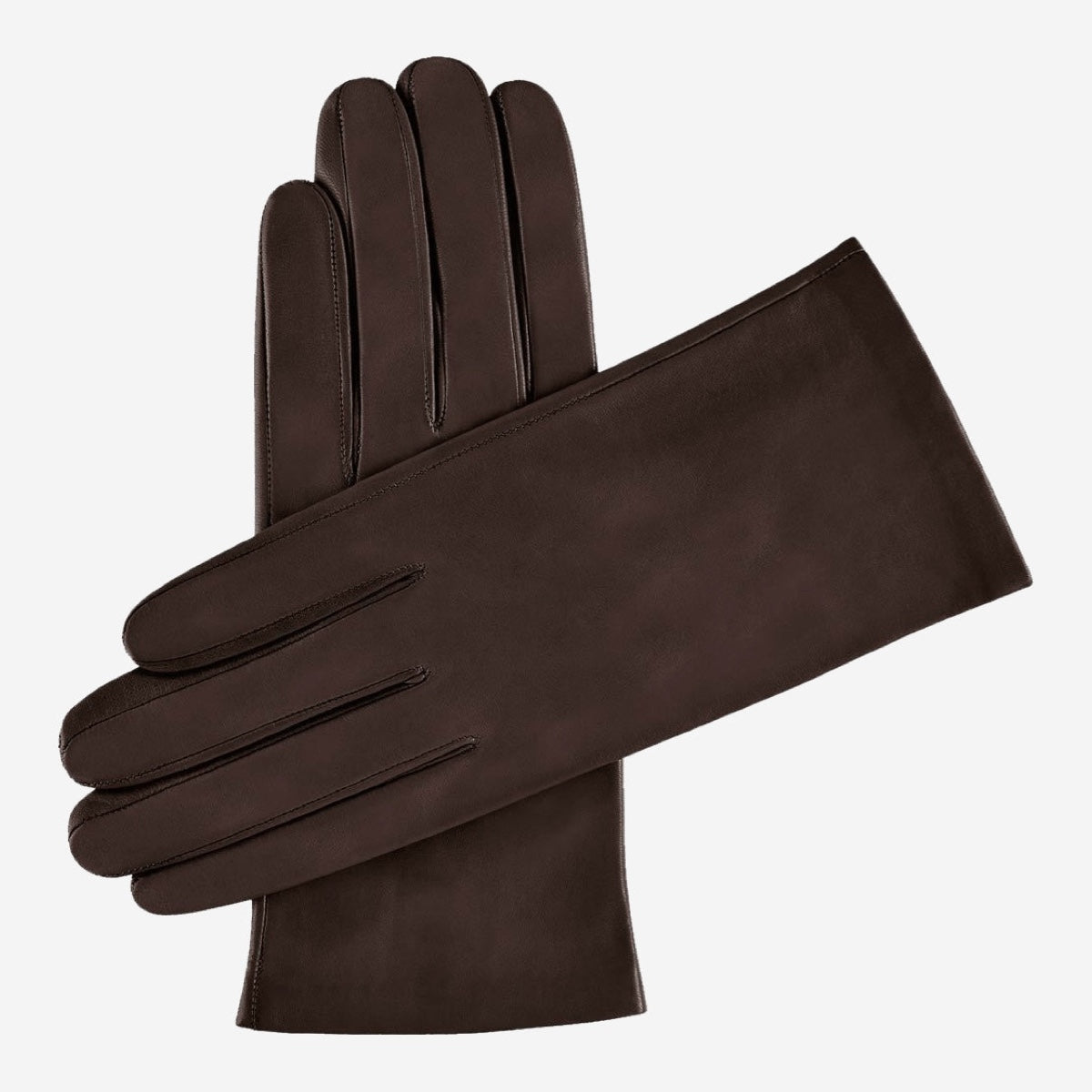 Mirella (dark brown) – Italian lambskin leather gloves with silk lining - Bellanzari - Luxury Leather Gloves - Handmade in Italy - 1