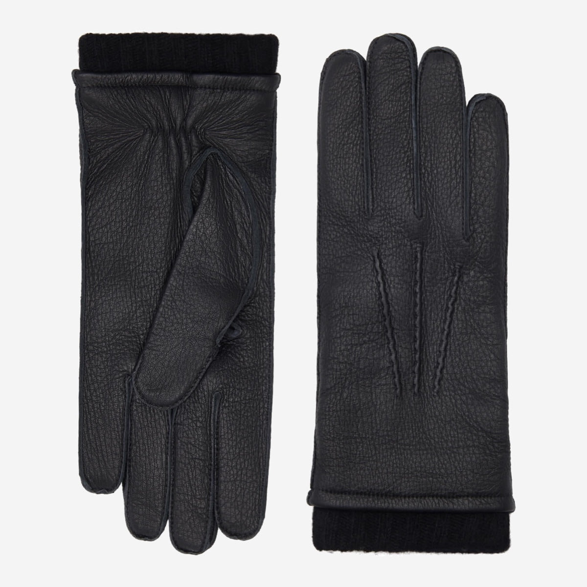 Nicoletta (black) – Italian deerskin leather gloves with luxurious cashmere lining for women - Bellanzari - Luxury Leather Gloves - Handmade in Italy - 1