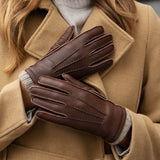 Nicoletta (brown) – Italian deerskin leather gloves with luxurious cashmere lining for women - Bellanzari - Luxury Leather Gloves - Handmade in Italy - 7