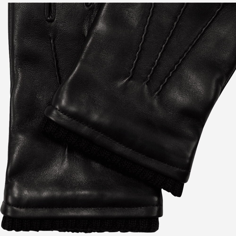 Oliviero (black) - Italian lambskin leather gloves with cashmere lining & touchscreen feature -Bellanzari - Luxury Leather Gloves - Handmade in Italy - 3
