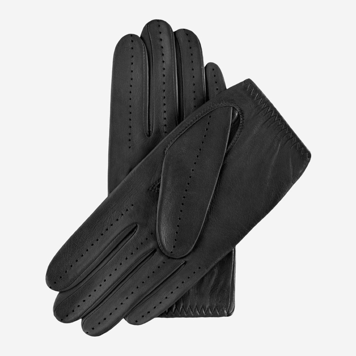 Roberta (black) - classic Italian lambskin leather driving gloves Bellanzari - Luxury Leather Gloves - Handmade in Italy- 3