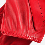 Roberta (red) - classic Italian lambskin leather driving gloves - Bellanzari- Luxury Leather Gloves - Handmade in Italy- 4