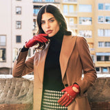 Roberta (red) - classic Italian lambskin leather driving gloves - Bellanzari- Luxury Leather Gloves - Handmade in Italy - 6