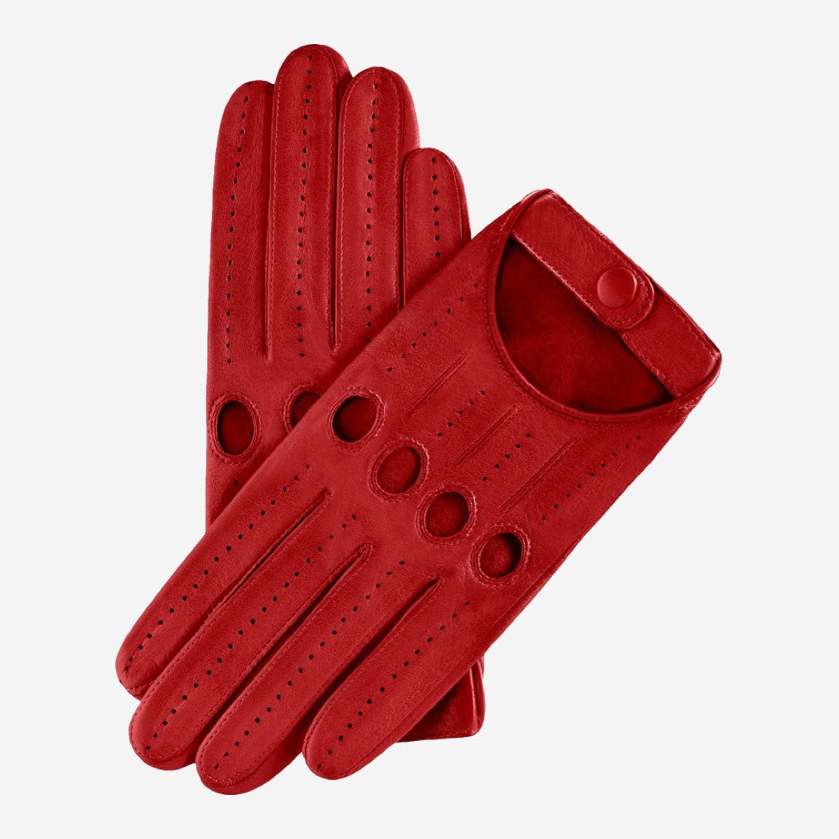 Roberta (red) - classic Italian lambskin leather driving gloves - Bellanzari- Luxury Leather Gloves - Handmade in Italy - 1