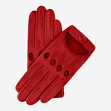 Roberta (red) - classic Italian lambskin leather driving gloves - Bellanzari- Luxury Leather Gloves - Handmade in Italy - 1