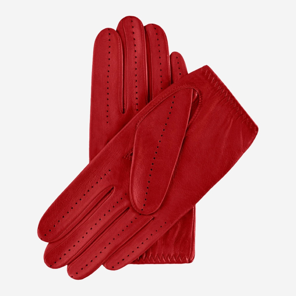 Roberta (red) - classic Italian lambskin leather driving gloves - Bellanzari- Luxury Leather Gloves - Handmade in Italy - 1