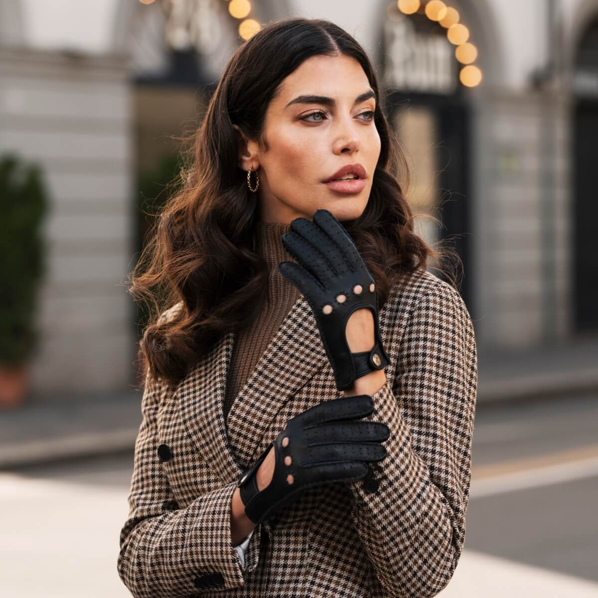 Rosalia (black) - Italian driving gloves made of American deerskin leather - Bellanzari - Luxury Driving Gloves - Handmade in Italy - 5
