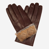 Sergio (brown) - Italian lambskin leather gloves with brown rabbit fur lining - Bellanzari - Luxury Leather Gloves - Handmade in Italy - 1