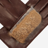 Sergio (brown) - Italian lambskin leather gloves with brown rabbit fur lining - Bellanzari - Luxury Leather Gloves - Handmade in Italy - 4