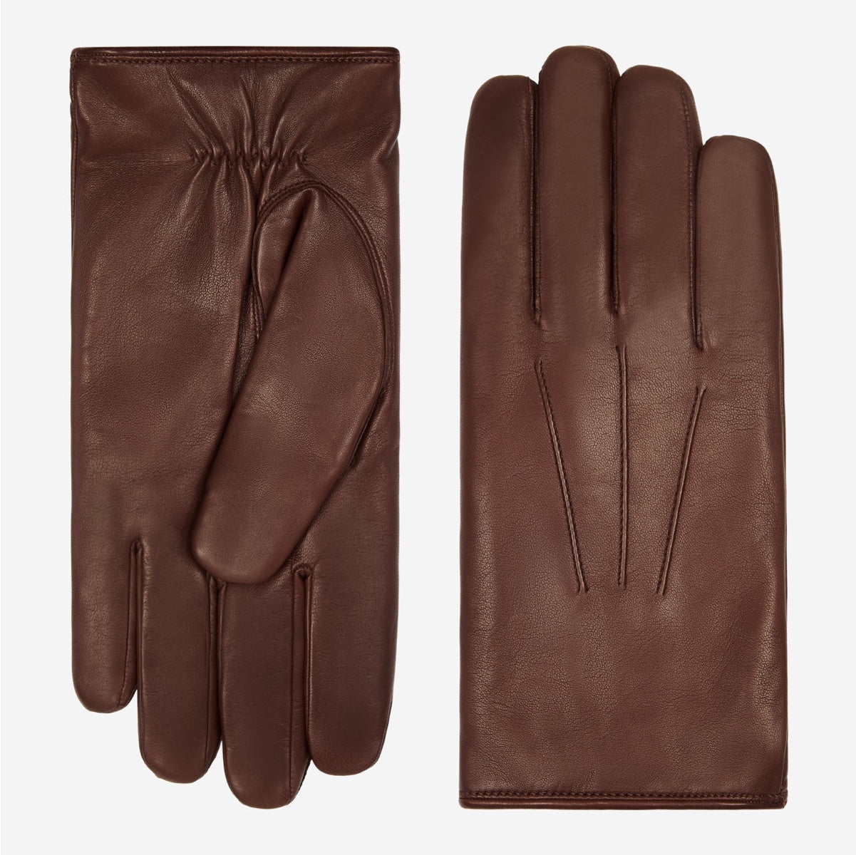 Sergio (brown) - Italian lambskin leather gloves with brown rabbit fur lining - Bellanzari - Luxury Leather Gloves - Handmade in Italy - 2