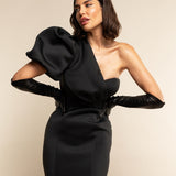Silvana (black) - Italian unlined 12-button length leather opera gloves - Bellanzari- Luxury Leather Gloves - Handmade in Italy - 3