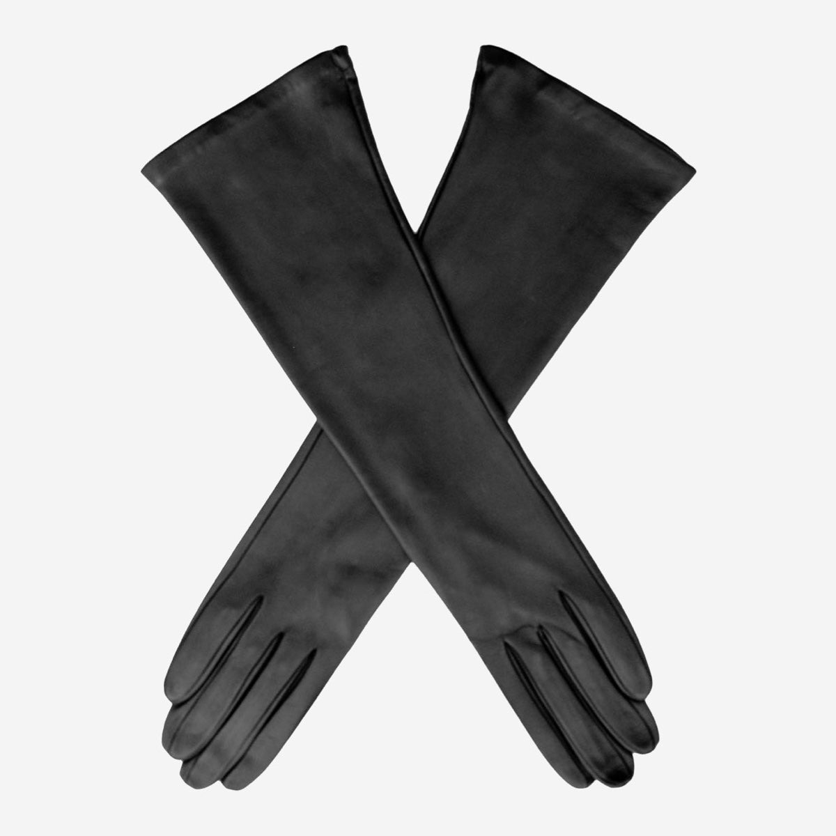 Silvana (black) - Italian unlined 16-button length leather opera gloves - Bellanzari - Luxury Leather Gloves - Handmade in Italy - 1