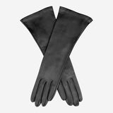 Silvana (black) - Italian unlined 8-button length leather opera gloves - Bellanzari - Luxury Leather Gloves - Handmade in Italy - 1
