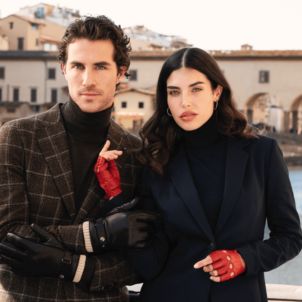 Stefania (red) - Italian fingerless lambskin leather driving gloves - Bellanzari - Luxury Driving Gloves - Handmade in Italy - 7