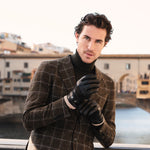Alberto (black) - Italian lambskin leather gloves with cashmere lining & touchscreen feature - Bellanzari - Luxury Leather Gloves - Handmade in Italy - 11