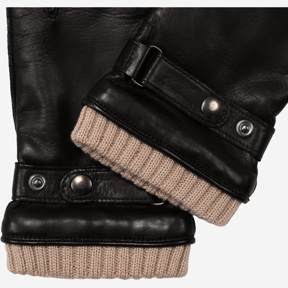 Alberto (black) - Italian lambskin leather gloves with cashmere lining & touchscreen feature - Bellanzari - Luxury Leather Gloves - Handmade in Italy - 4