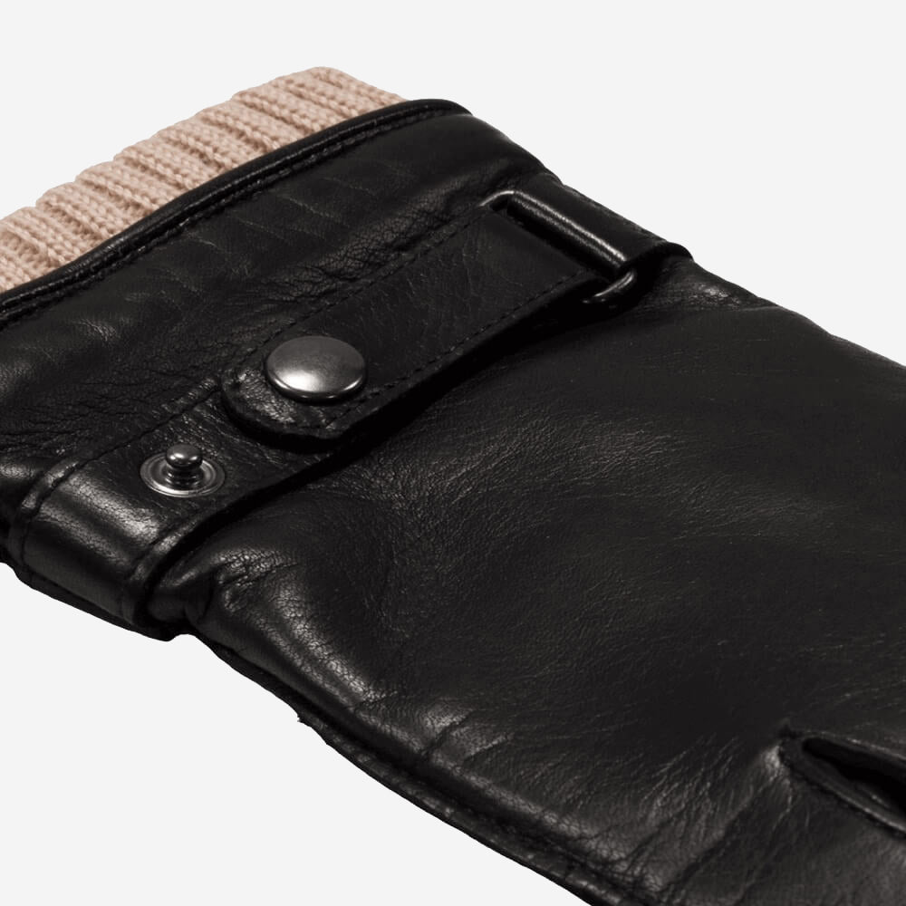 Alberto (black) - Italian lambskin leather gloves with cashmere lining & touchscreen feature - Bellanzari - Luxury Leather Gloves - Handmade in Italy - 5