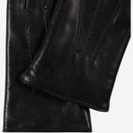 Alfredo (black) - Italian lambskin leather gloves with lambswool lining & touchscreen feature - Bellanzari - Luxury Leather Gloves - Handmade in Italy - 3
