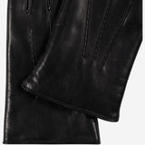 Alfredo (black) - Italian lambskin leather gloves with lambswool lining & touchscreen feature - Bellanzari - Luxury Leather Gloves - Handmade in Italy - 3