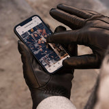 Alfredo (black) - Italian lambskin leather gloves with lambswool lining & touchscreen feature - Bellanzari - Luxury Leather Gloves - Handmade in Italy - 6