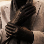 Alfredo (black) - Italian lambskin leather gloves with lambswool lining & touchscreen feature - Bellanzari - Luxury Leather Gloves - Handmade in Italy - 9
