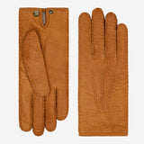 Arianna (bruin) - Luxe Italiaanse handschoenen van pekarileer met kasjmier voering voor dames