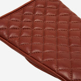 Aurora (brown) - classic Italian lambskin leather gloves with cashmere lining and checkered pattern - Fratelli Orsini - Luxury Leather Gloves - Handmade in Italy - 4