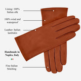 Mirella (brown) – Italian lambskin leather gloves with silk lining